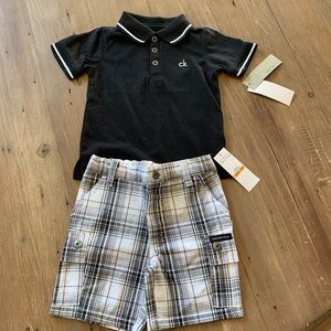 ⭐️Calvin Klein baby polo shirt & shorts set-12mths